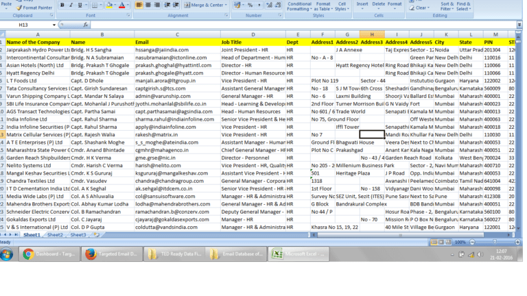 Hr email id database targeted email database