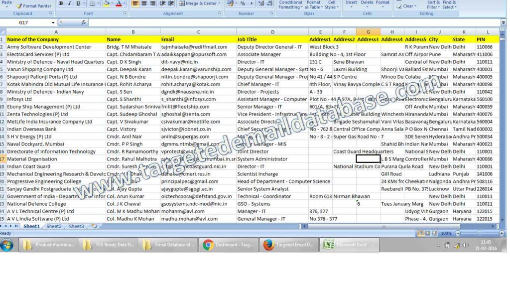 email database of CTOs & IT heads and IT head email id list