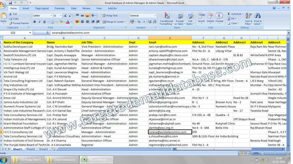 email database of admin heads & admin managers email id list email database of admin heads & admin managers email id list