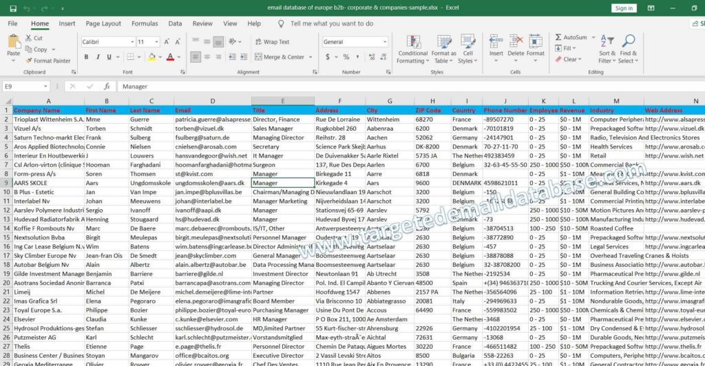 email database of europe corporate & companies & business owners