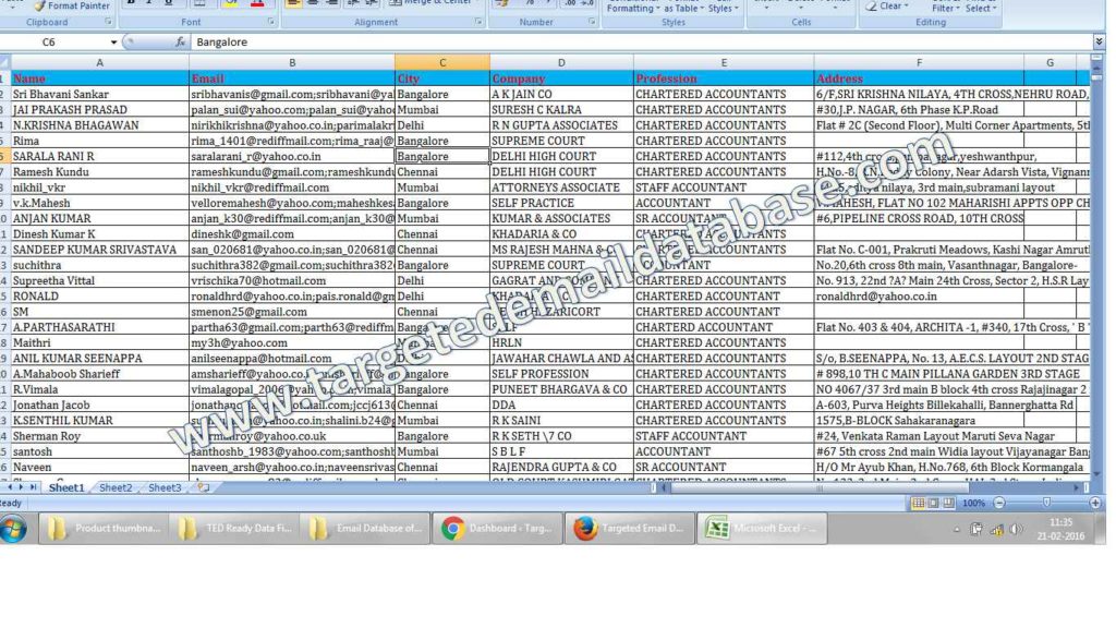 email database of chartered accountants & email id list of CAs email database of chartered accountants & email id list of CAs