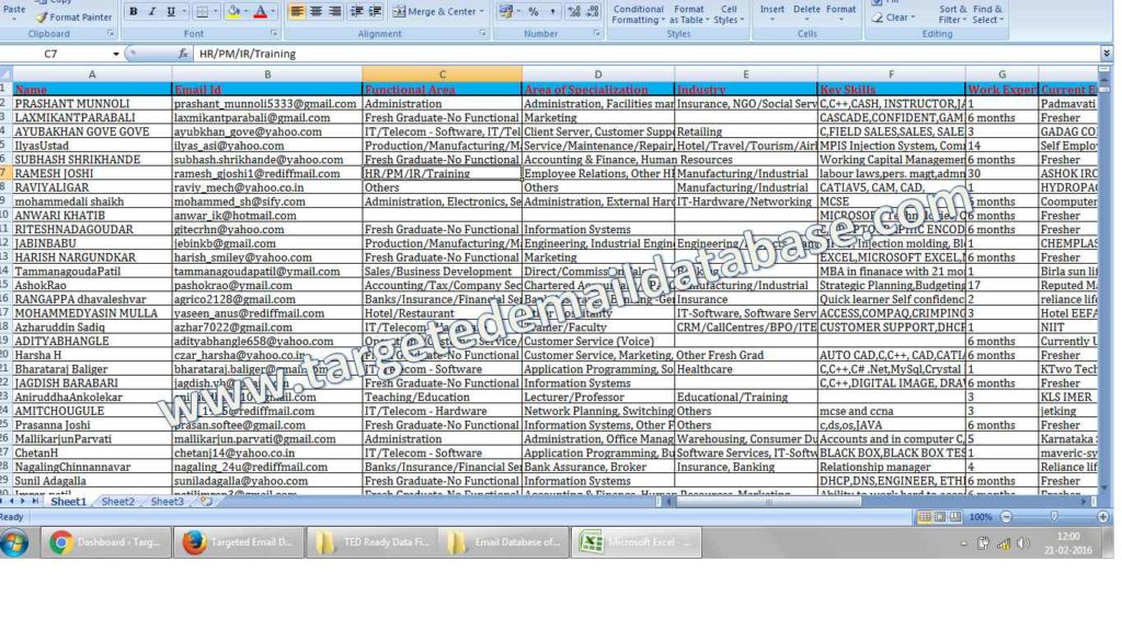 email database of working people & email id list of salaried people email database of working people & email id list of salaried people